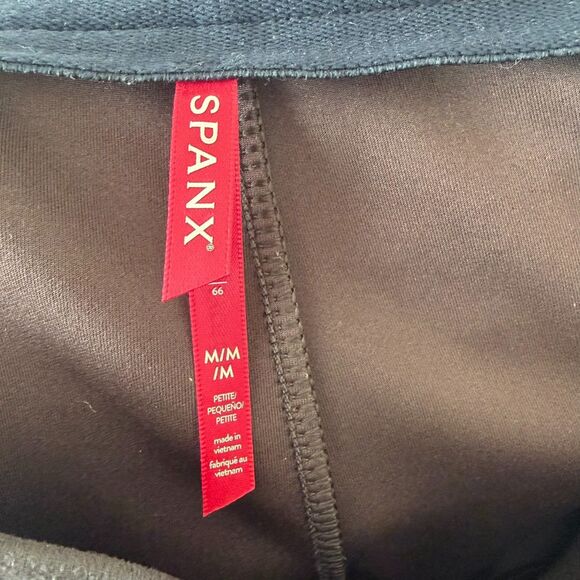 SPANX Faux Suede High Waisted Flare Leg Pants Chocolate Brown 20323Q MED Petite - Picture 5 of 9